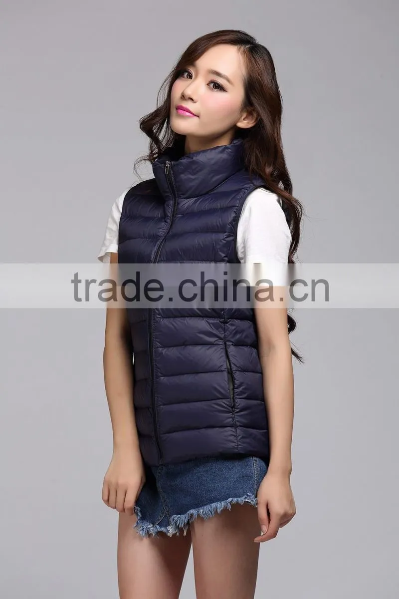 2015 Apple green warm down sports sleeveless winter vest