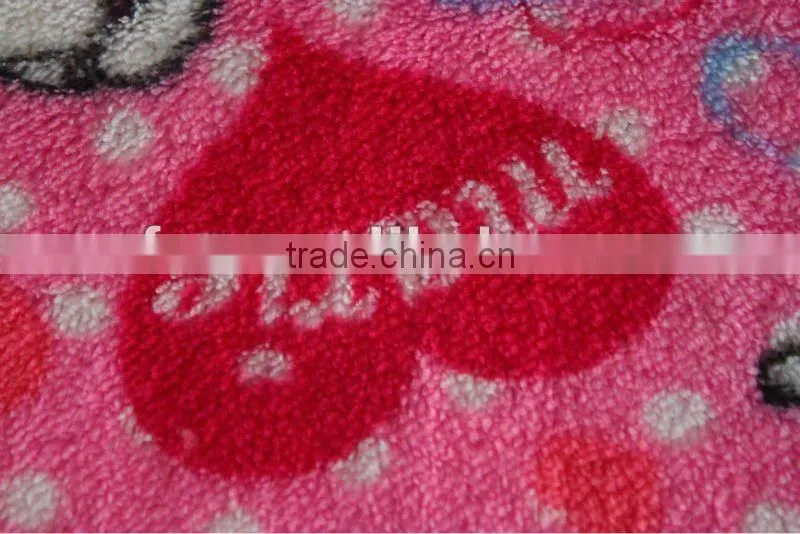 rabbit print coral fleece fabric