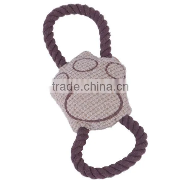 2016 Safety Linen Cotton Animal Dog Toy With Rope