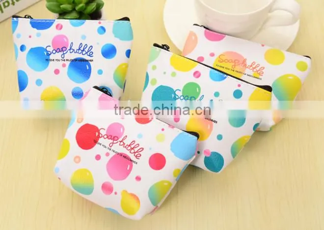 Hot sale color printing PU leather coin purse china factory