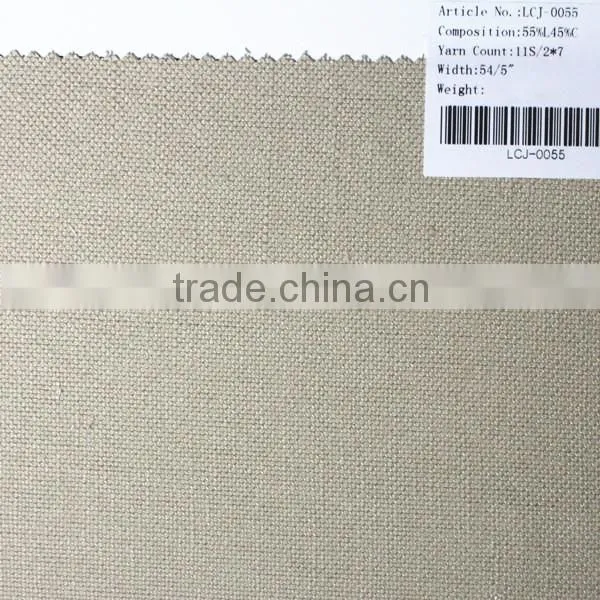 linen and cotton double weft and warp fabric