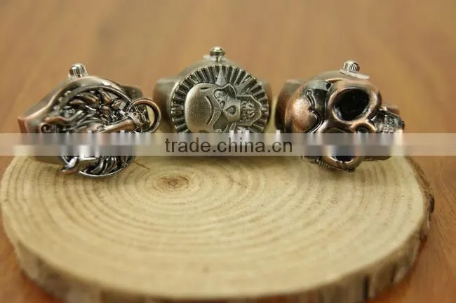 Fashion Personality Skull men finger ring watch antique quartz finger ring watch