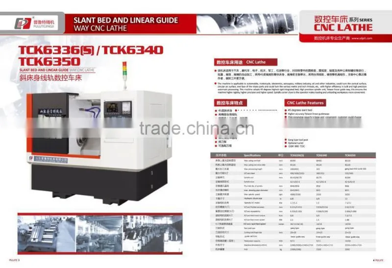 Taiwan Hiwin Linear 45 degree Slant bed CNC lathes TCK6336
