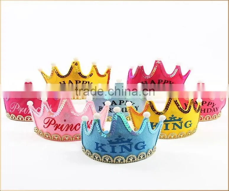 3 functions LED light birthday crown hat for kids