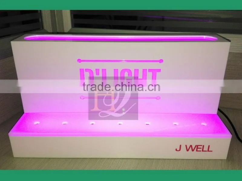 acrylic makeup display stand with different color LED light