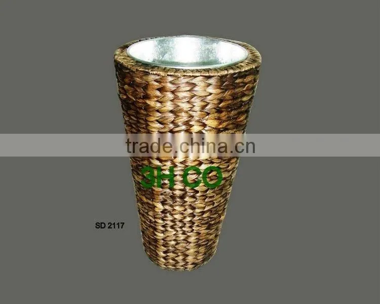 2015 New Product Water Hyacinth Hamper for Home Decoration and Furniture