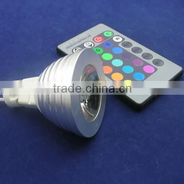 Aluminium alloy led rgb spotlight, ir control 5w rgb spotlight