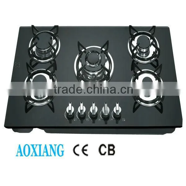 Built-in Tempered Glass Kitchen 5 Burner Gas Cooking Range / Gas Hob/ Gas Cooker D925Y
