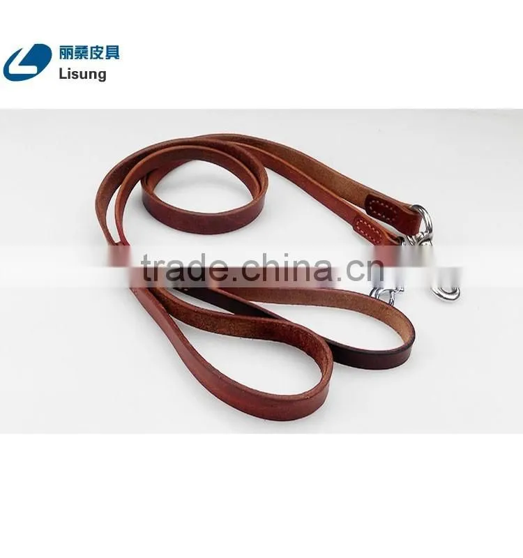 Alloy Hooking No Retractable Pure Cowhide Leather Dog Leash