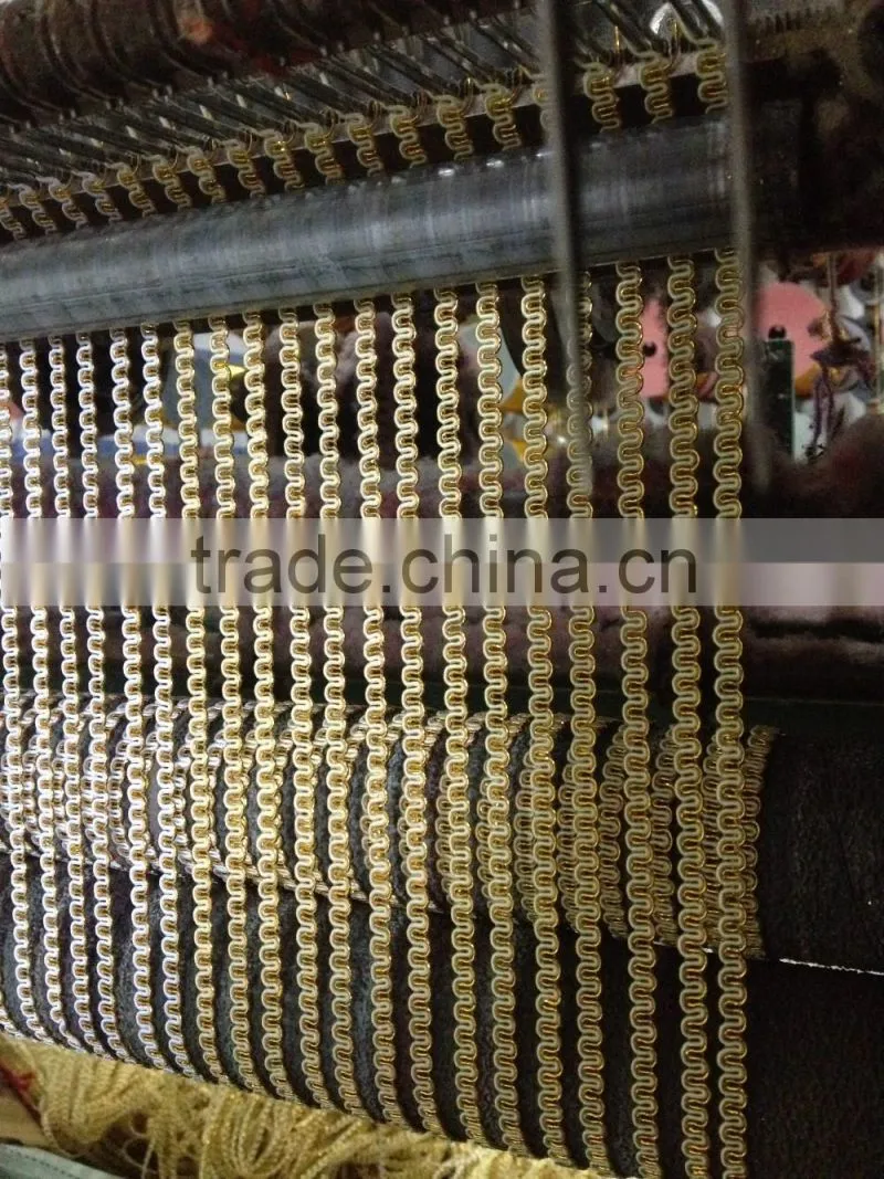 fashion glitter metallic thread multicolor golden lace trims