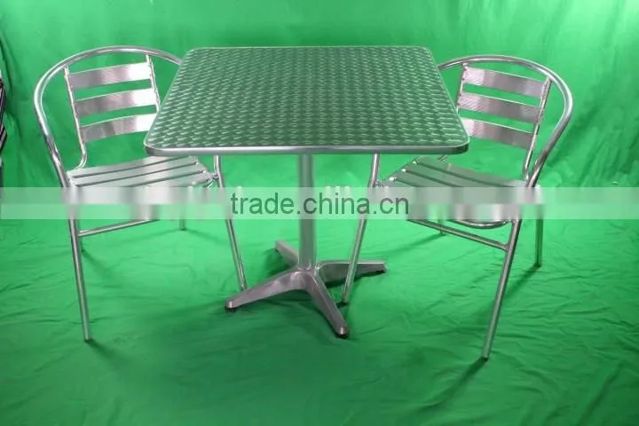 cheap restaurant furniture cast aluminum chair with stainless steel table YC001 YT2