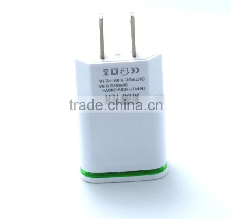 5V 2.1A +1A Universal Travel USB Charger Adapter Wall charger Portable EU UK Plug Mobile Phone Smart Charger