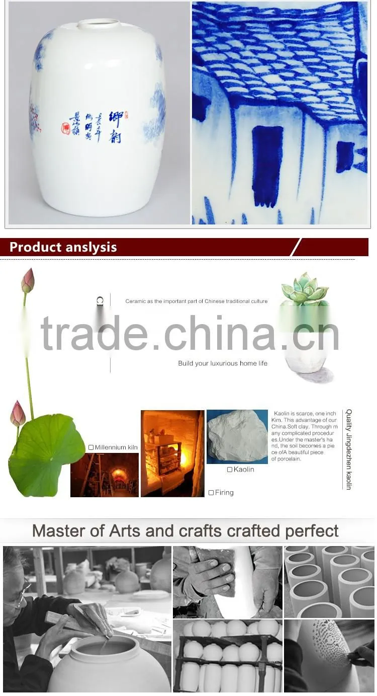 Chinese style ceramic hanging pendant led decorative fancy light