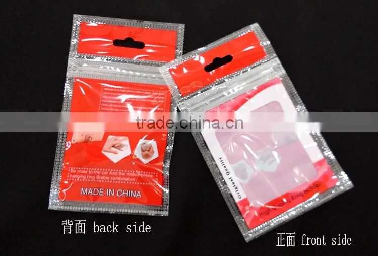 cheap plastic bag printing for the mobile ring laminated poly bag Red Orange printed zipper bag