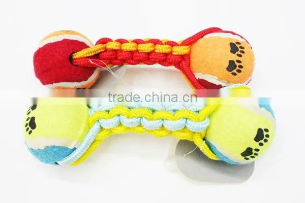 Funny dog ball toy with double ball