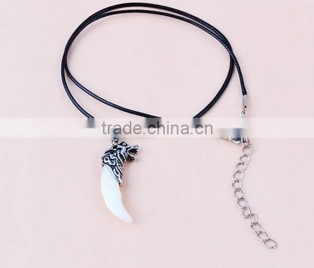Tibet Punk Men's Cool Real Gothic Wolf Tooth Necklace Domineering Pendant