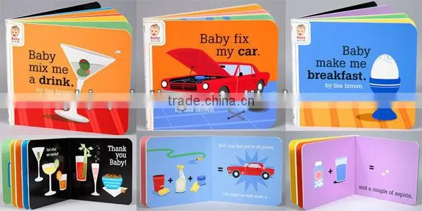 custom high quality board book printing, children board book printing