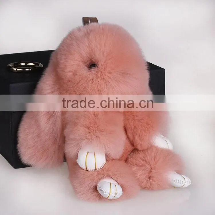 Myfur Luxury Natural rabbit Fur Made China Rabbit Key Chain Wholesale