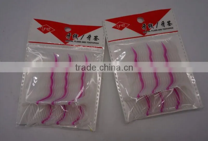 Disposable natural bulk dental floss pick