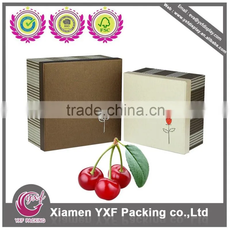 Paper gift box with ribbon for wine packaging