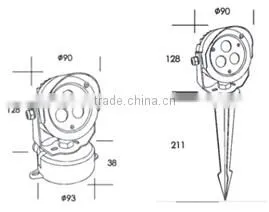 Modern die-casting aluminum 2 years warranty 220V outdoor LED garden light