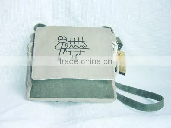 cheap handmade blank canvas messenger bag(B24)