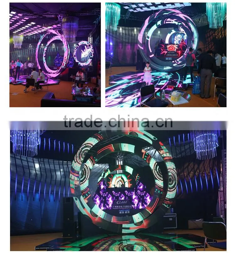 led 3d ring video display cabinet good for wedding stage lighting as backdrop in 2015
