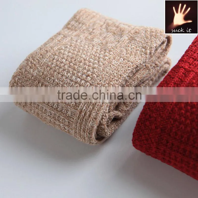 custom Women Girl Cotton knit Knee High Socks with Solid Color
