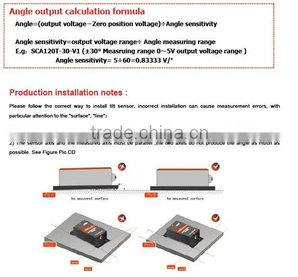 SCA120T Cheap MEMS Based Dual axis Slope Sensor From Reliable Shenzhen Manufactuer