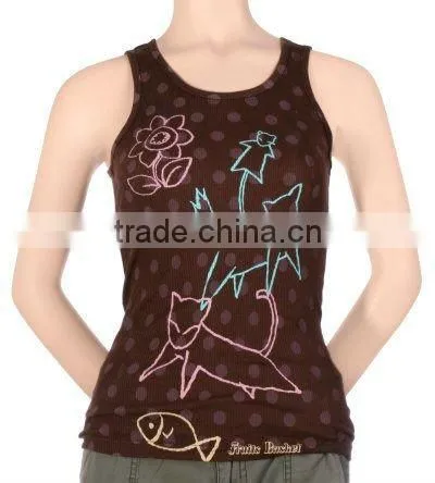 Ladies Tank Tops Short Sleeves V- NECK