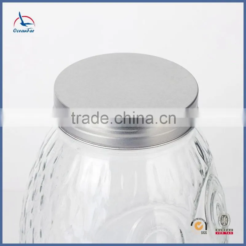4L Hot Sale Beverage Glass Jar Owl Shape Cup Glass Dispenser