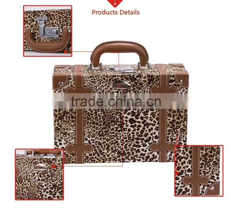 2016 Hot Sale Portable Fashion Stripes EVA Hard Shell Cosmetic Rolling Case With Mirror