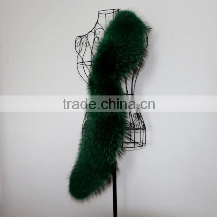China Real Colored Raccoon Fur Collar Customized