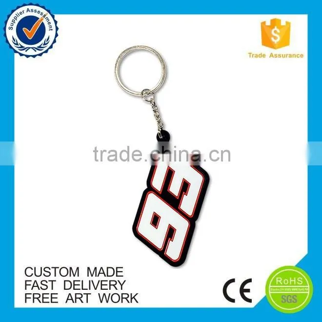 China eco-friendly soft pvc rubber custom letters keychain