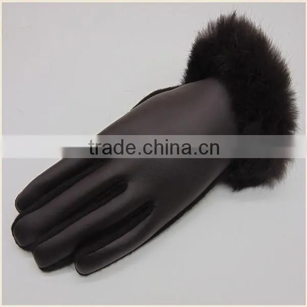 2016 China Hot Sale Black/Brown/Red Tight PU Leather Cycling Hand Gloves