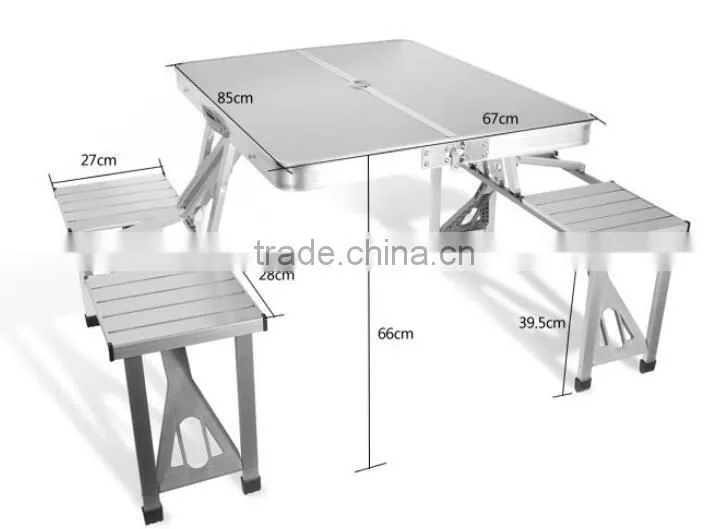 Wholesale 4 Chairs Aluminum Adjustable Outdoor Camping Folding Table and Chairs Set
