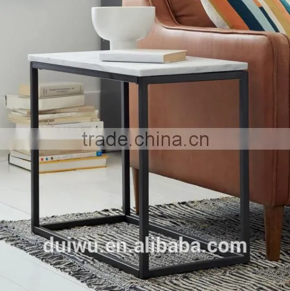 Foshan shunde factory home metal furniture small marble beside table