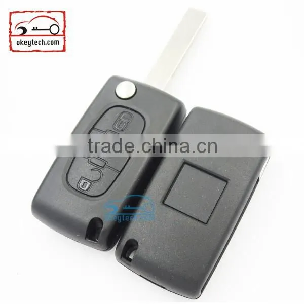 High Quatity Citroen romote flip key shell 3 button 307 blank With battery place 0536 Citroen key cover