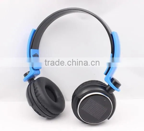 Solar power bluetooth headset made in china