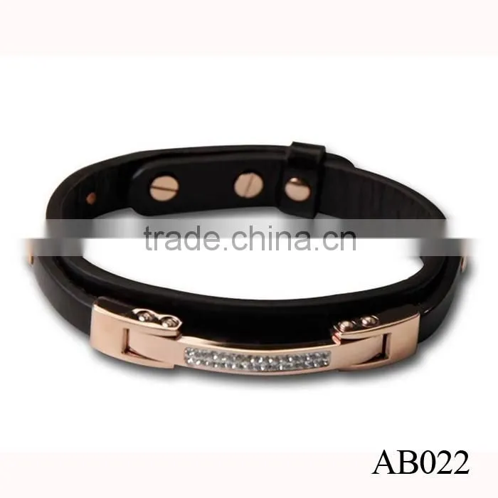 2016 White Gold Bracelet Jewelry/Custom Mens Leather Cuff Bracelet For Men