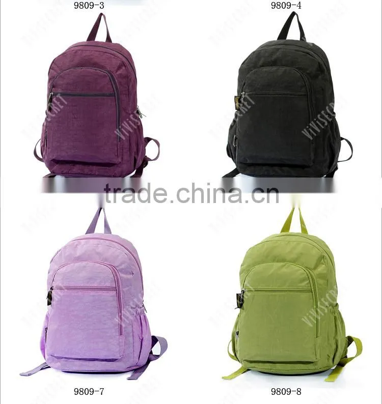 Comfortable design nylon pink quilted school backpack for college student