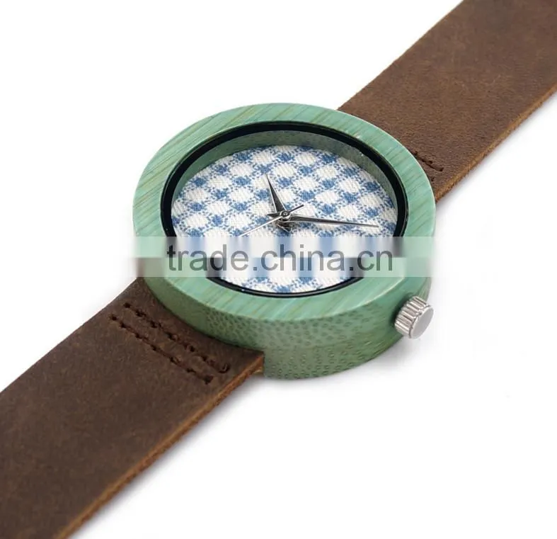 Hotsale bamboo watches with leather strap wooden watches
