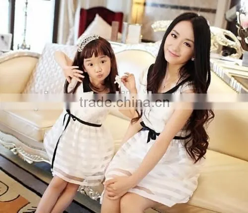 Latest Formal Mother Daughter Dress Patterns OEM Selling Cheaper Lace Short American Girls Without Dress Photos