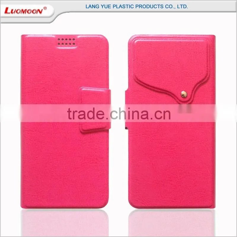 Universal smart phone flip wallet style leather case