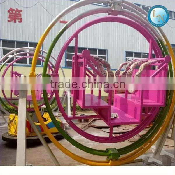 Theme park exercise equipment 3d space ring electric amusment human gyroscope ride for sale