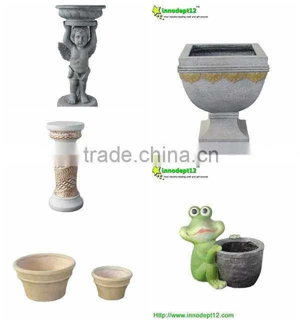set 2 garden decoration solar power bird caller with shadow control, and resin stone with flowers