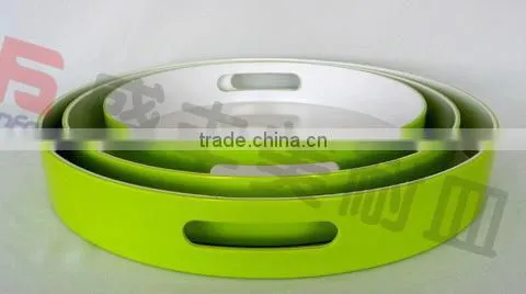 round melamine tray with handles