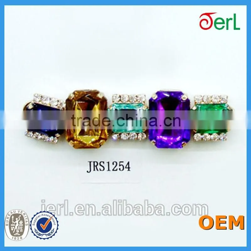 Multi colored rhinestone shoe accessories for sexy lady high quality