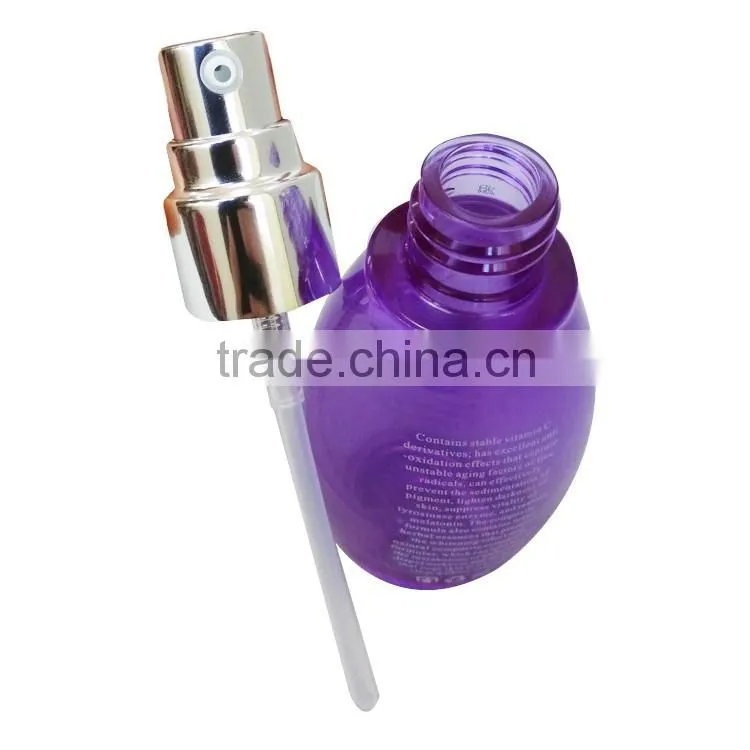New design fancy purple perfume spray atomizers PET bottles
