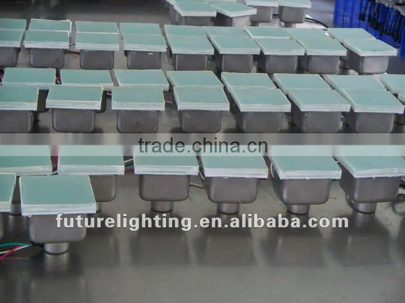 shenzhen 3 years warranty ip67 tough glass concrete outdoor led lighted floor tiles